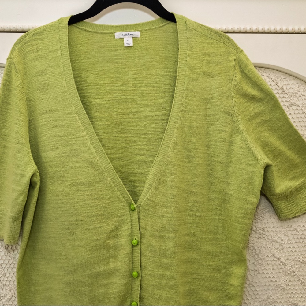 Caslon Light Green V-Neck Sweater